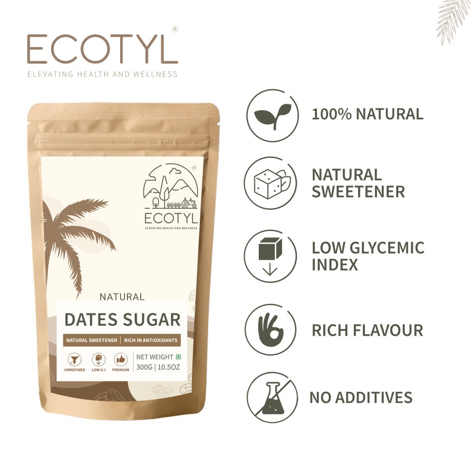 Ecotyl Dates Sugar | Natural Sweetener | Rich in Minerals | 300g - Suspire