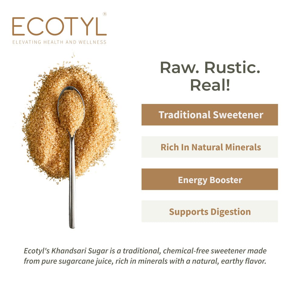 Ecotyl Khandsari Sugar | Unrefined Natural Sweetener | Rich in Minerals | 1kg - Suspire