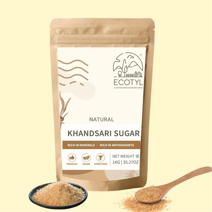 Ecotyl Khandsari Sugar | Unrefined Natural Sweetener | Rich in Minerals | 1kg - Suspire