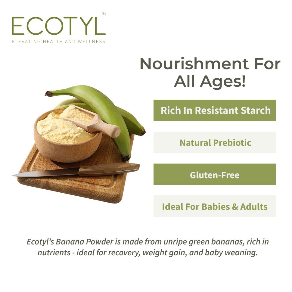 Ecotyl Raw Banana Powder | Prebiotic Superfood | Supports Gut Health | 200g - Suspire