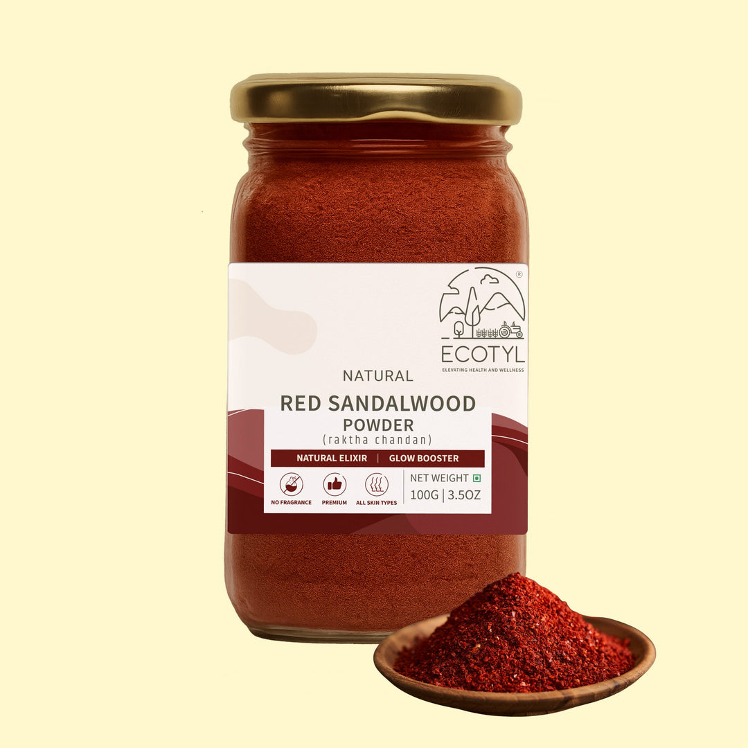 Ecotyl Red Sandalwood Powder | Natural Skin Brightener | Anti - Acne| Ayurvedic Skincare |100g - Suspire