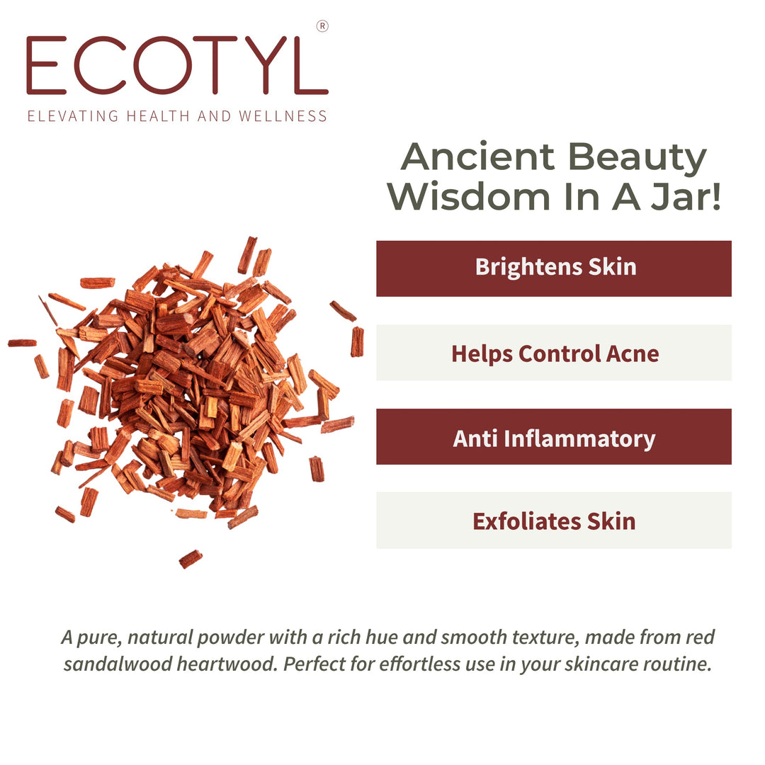 Ecotyl Red Sandalwood Powder | Natural Skin Brightener | Anti - Acne| Ayurvedic Skincare |100g - Suspire