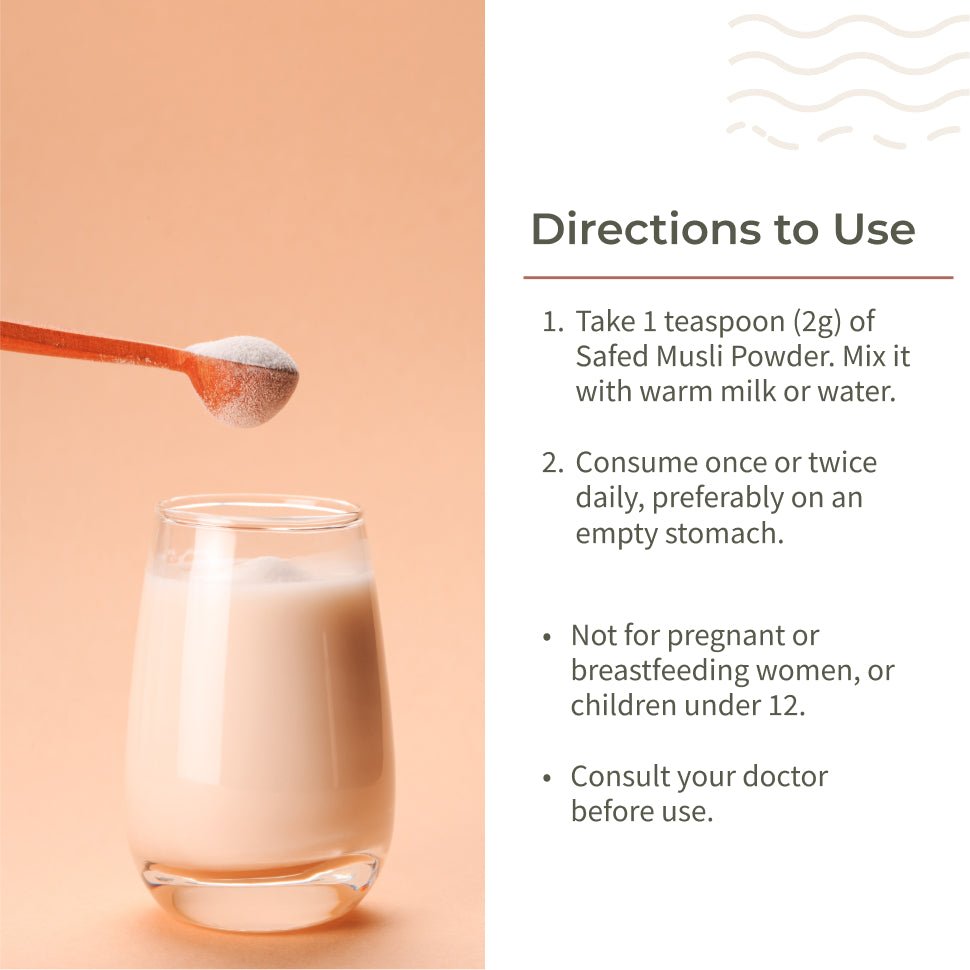 Ecotyl Safed Musli Powder | Boosts Stamina & Immunity | Ayurvedic Herb | 100g - Suspire