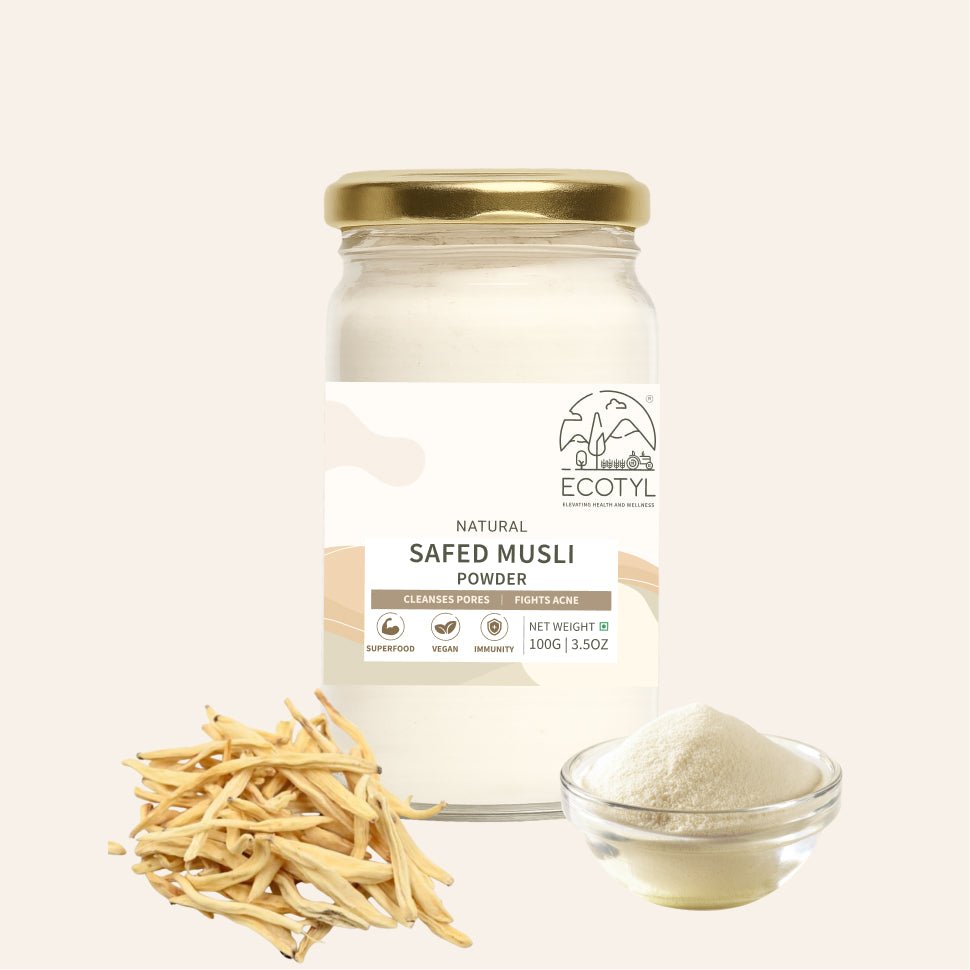 Ecotyl Safed Musli Powder | Boosts Stamina & Immunity | Ayurvedic Herb | 100g - Suspire
