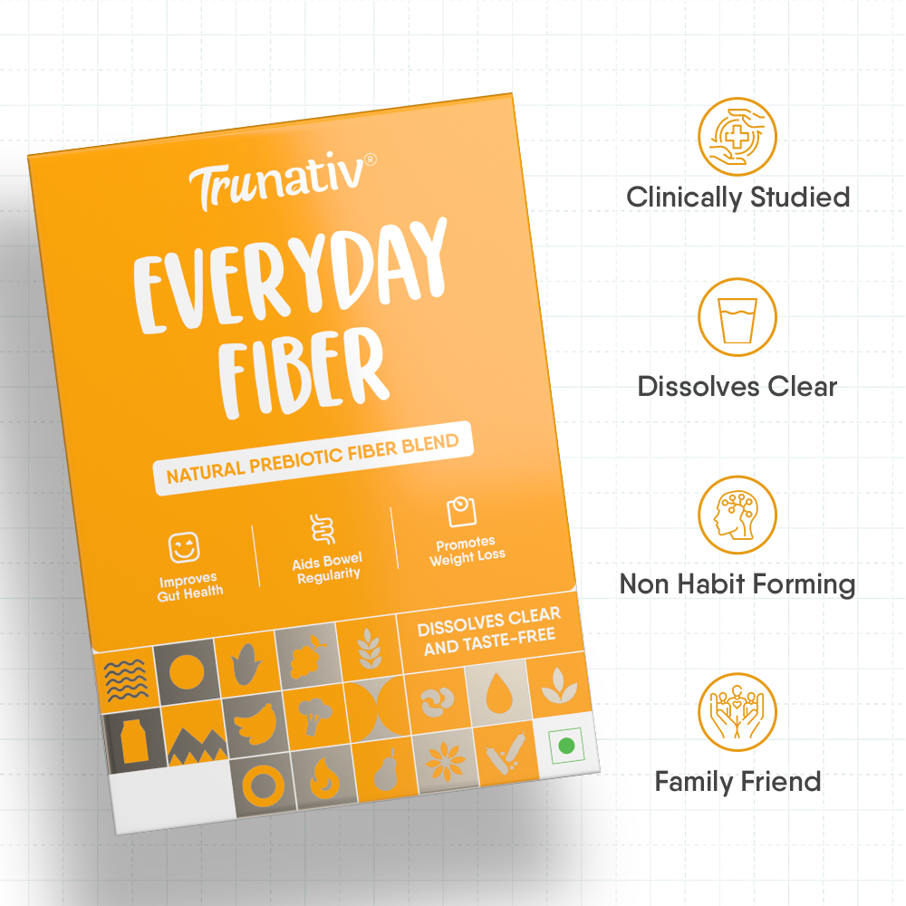 TruNativ Everyday Fiber | Enhance Your Digestive Health With Plant Based Fiber | Helps Control Weight & Blood Sugar Levels Naturally | Dissolves Clear