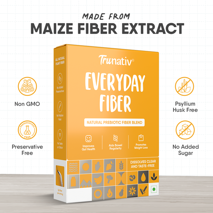 TruNativ Everyday Fiber | Enhance Your Digestive Health With Plant Based Fiber | Helps Control Weight & Blood Sugar Levels Naturally | Dissolves Clear
