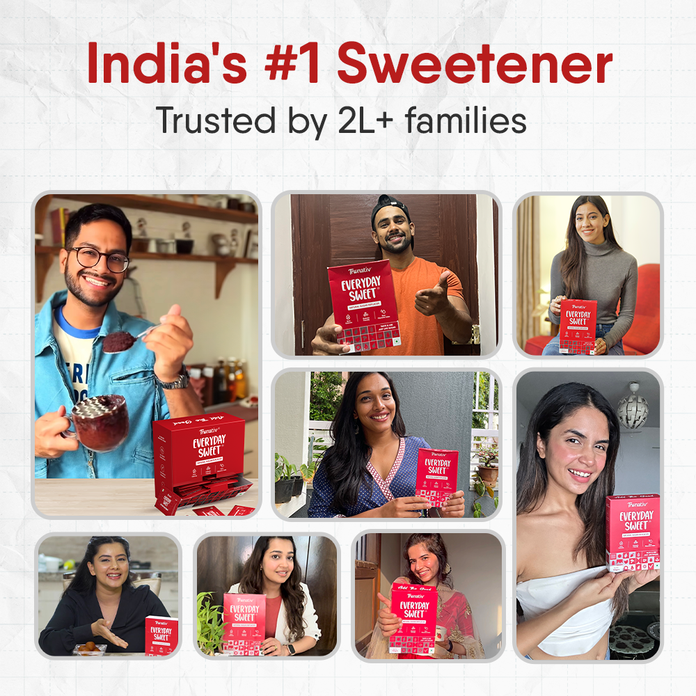 TruNativ Everyday Sweet| Natural 1:1 Sugar Replacer |60 Sachets| Monk Fruit Extract | Natural Sweetener | Zero Calories - Zero Carb - Diabetic Friendly - Keto Friendly | Cook Bake Blend - No Aftertaste (240g)