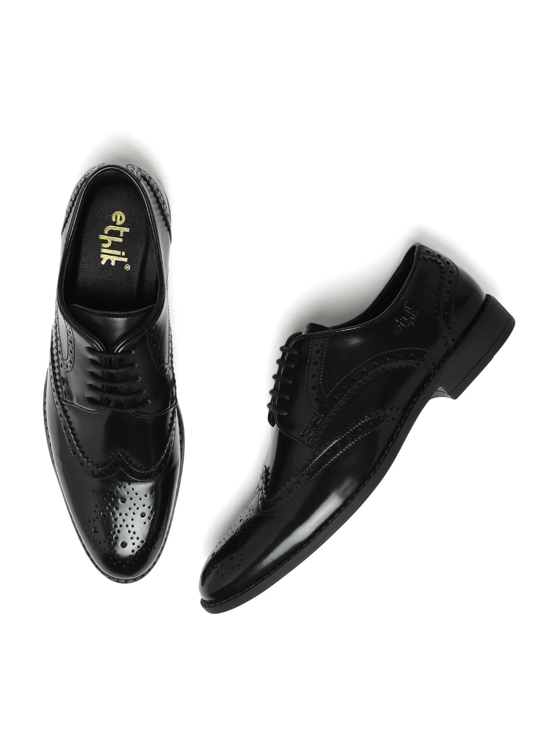 Winger Black Wingtip Brogue Derby Shoes