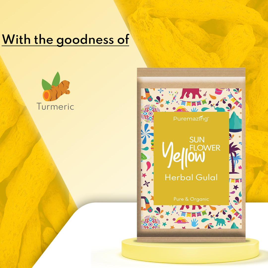 Puremazing by Imvelo Organic Holi Colour - Scented Herbal Gulal Colour with Flower Petals, Washable & Skin Safe Holi Colors Powder, Holi ke Rang - Natural Holi Gulal Pack of 4 (80gm Each, Multi)