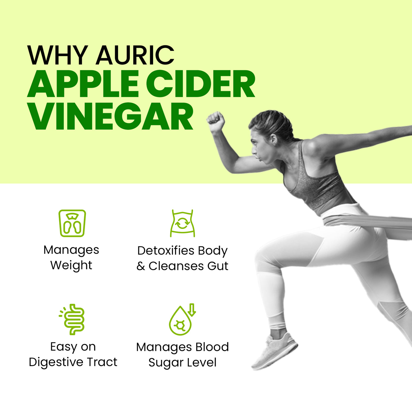 Auric Apple Cider Vinegar with Vitamins | 60 ACV Tablets with Vitamin B6 & B12 in every tube | Metabolism Benefits