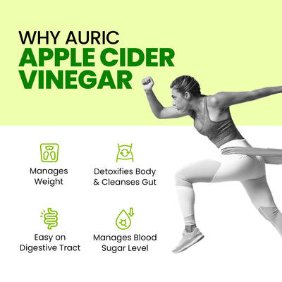 Auric Apple Cider Vinegar with Vitamins | 60 ACV Tablets with Vitamin B6 & B12 in every tube | Metabolism Benefits