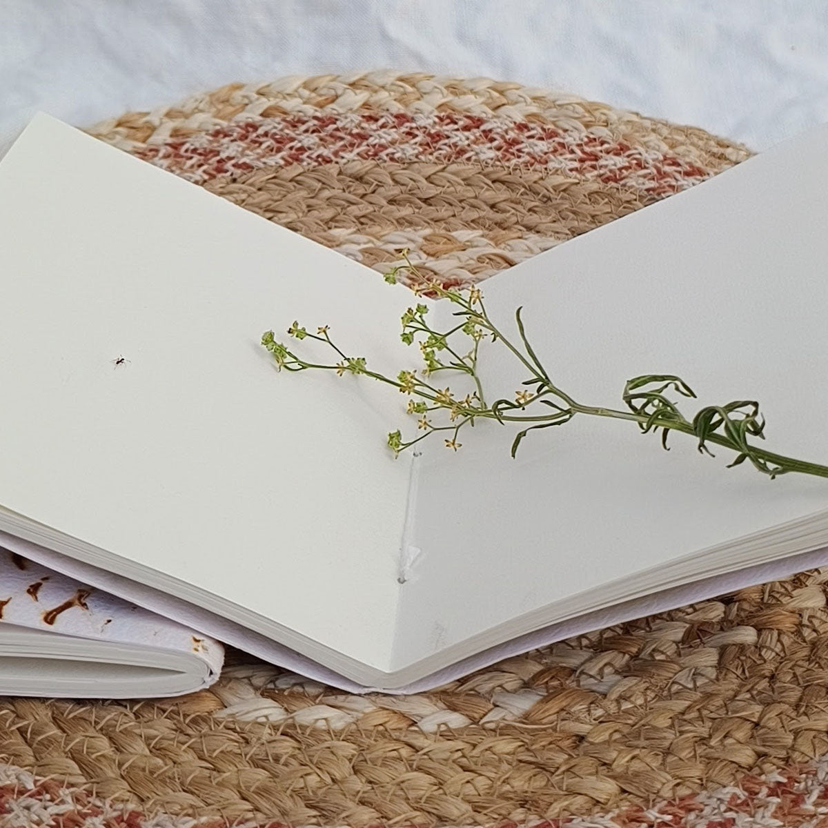 Eco-printed handmade journal - blooming green