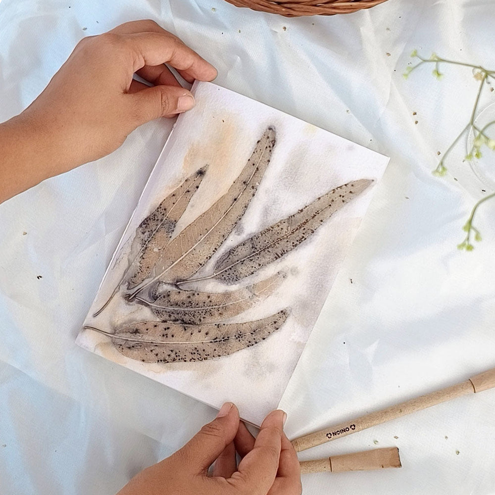 Ecoshi Eco-printed handmade journal - wild fire