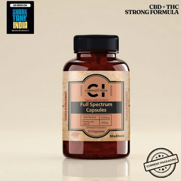 CannazoIndia Elevate + (Pain) Capsules 100mg - CBD+THC Formula