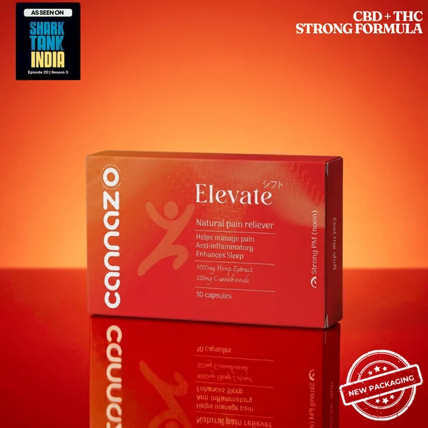 CannazoIndia Elevate + (Pain) Capsules 100mg - CBD+THC Formula
