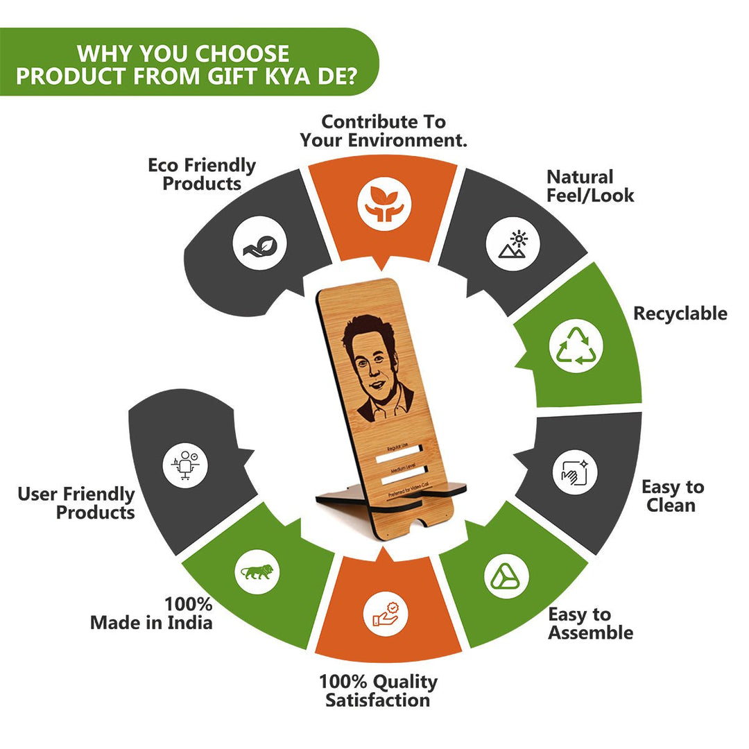 Gift Kya De Mobile Stand With 3 Level | Mobile Holder for Table | Compatible with All Mobile Phones