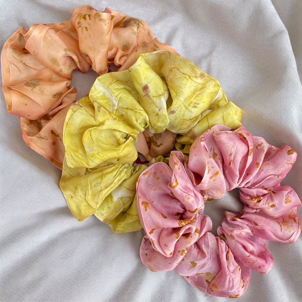 Ecoshi Eco-printed Scrunchies- Set of 3