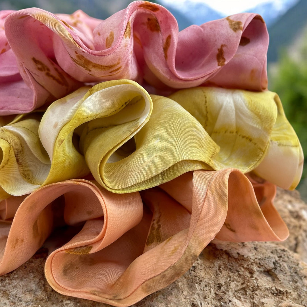 Ecoshi Eco-printed Scrunchies- Set of 3