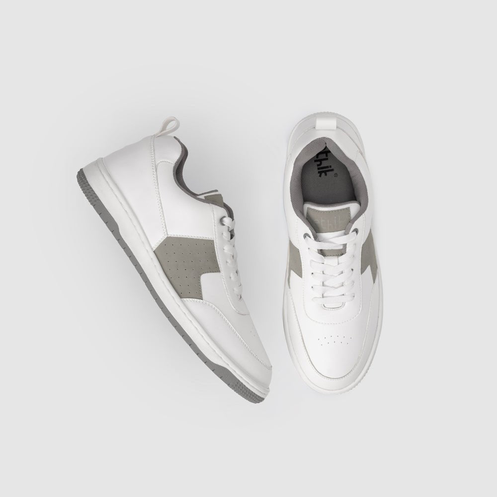 Ethik ACE Grey – Men’s Vegan Leather Sneakers - Suspire