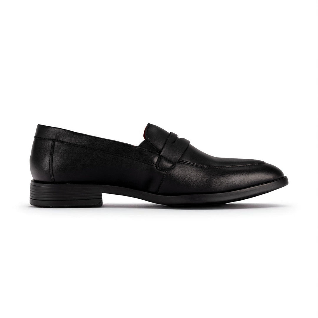 Ethik Bellmont Black | Men’s Vegan Leather Loafers | Semi - Gloss Finish with Saddle Strap - Suspire