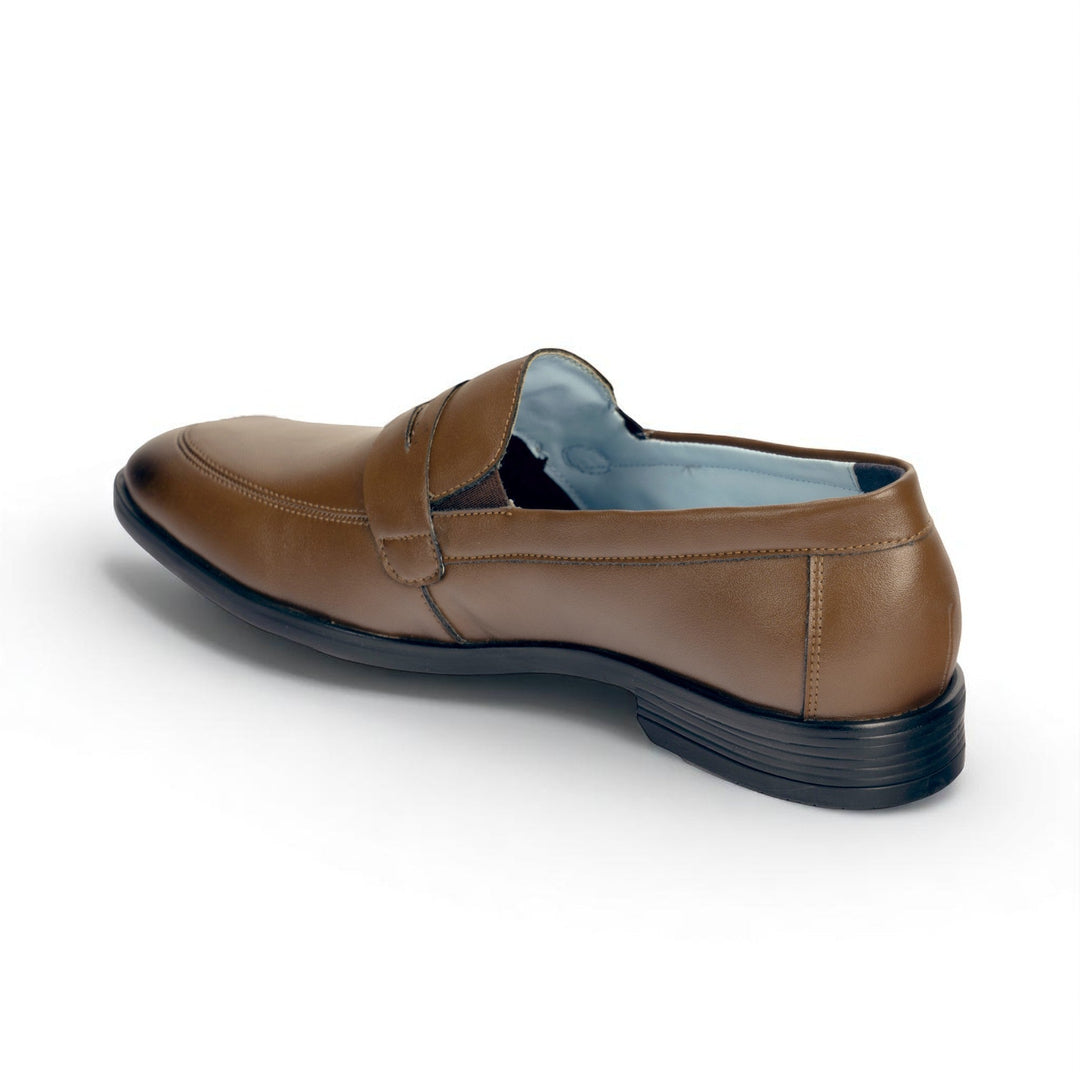 Ethik Bellmont Tan Brown Loafers | Vegan Leather | Saddle Strap | Formal Men’s Footwear - Suspire