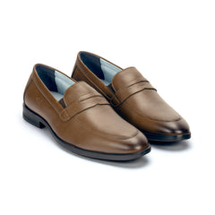 Ethik Bellmont Tan Brown Loafers | Vegan Leather | Saddle Strap | Formal Men’s Footwear