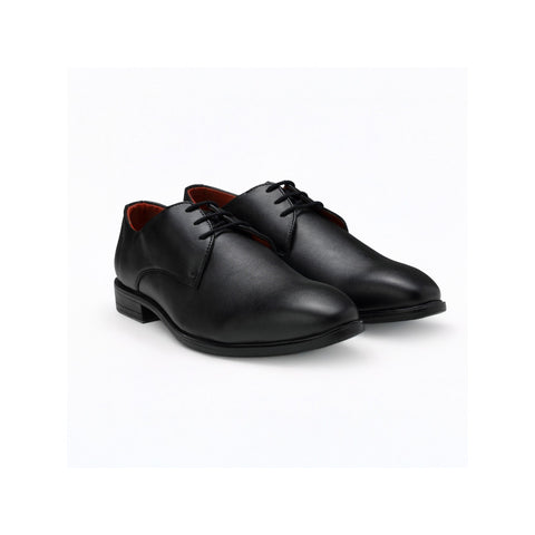 Ethik Captain Black Derby | Classic Plain-Toe Vegan Formal Shoes for Men