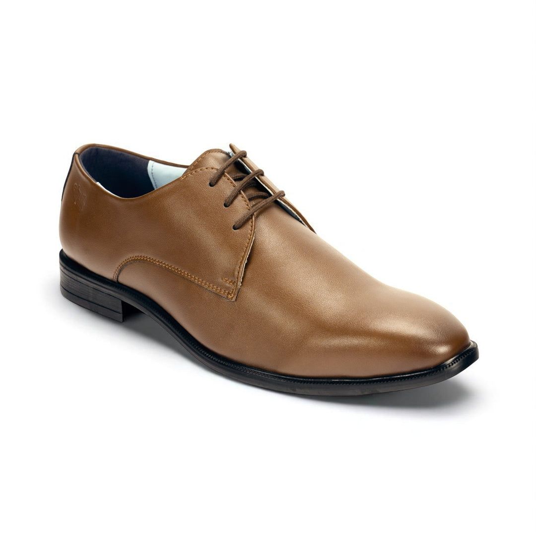 Ethik Captain Tan Derby | Men’s Formal Office Wear Shoes | Semi - Gloss Finish - Suspire