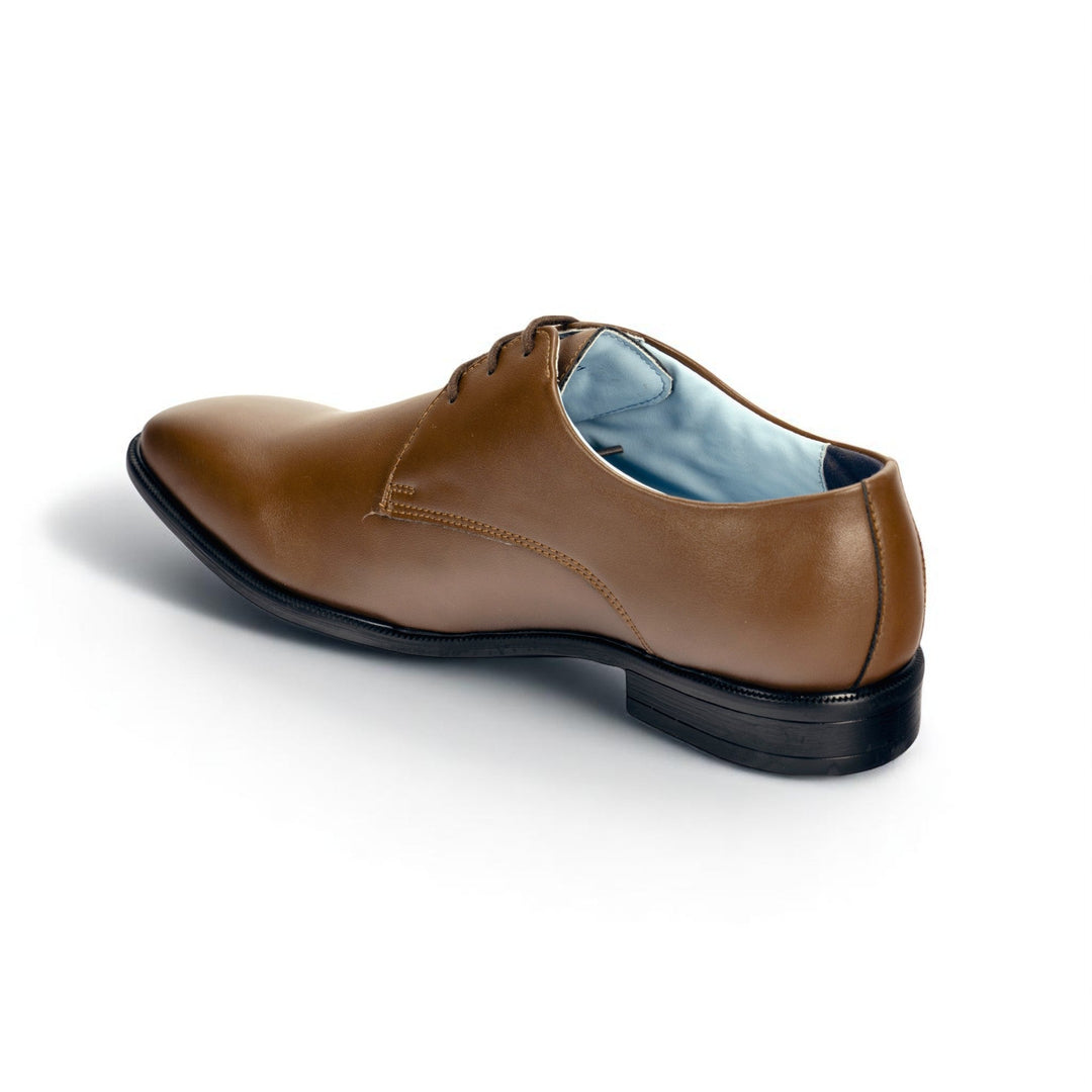 Ethik Captain Tan Derby | Men’s Formal Office Wear Shoes | Semi - Gloss Finish - Suspire
