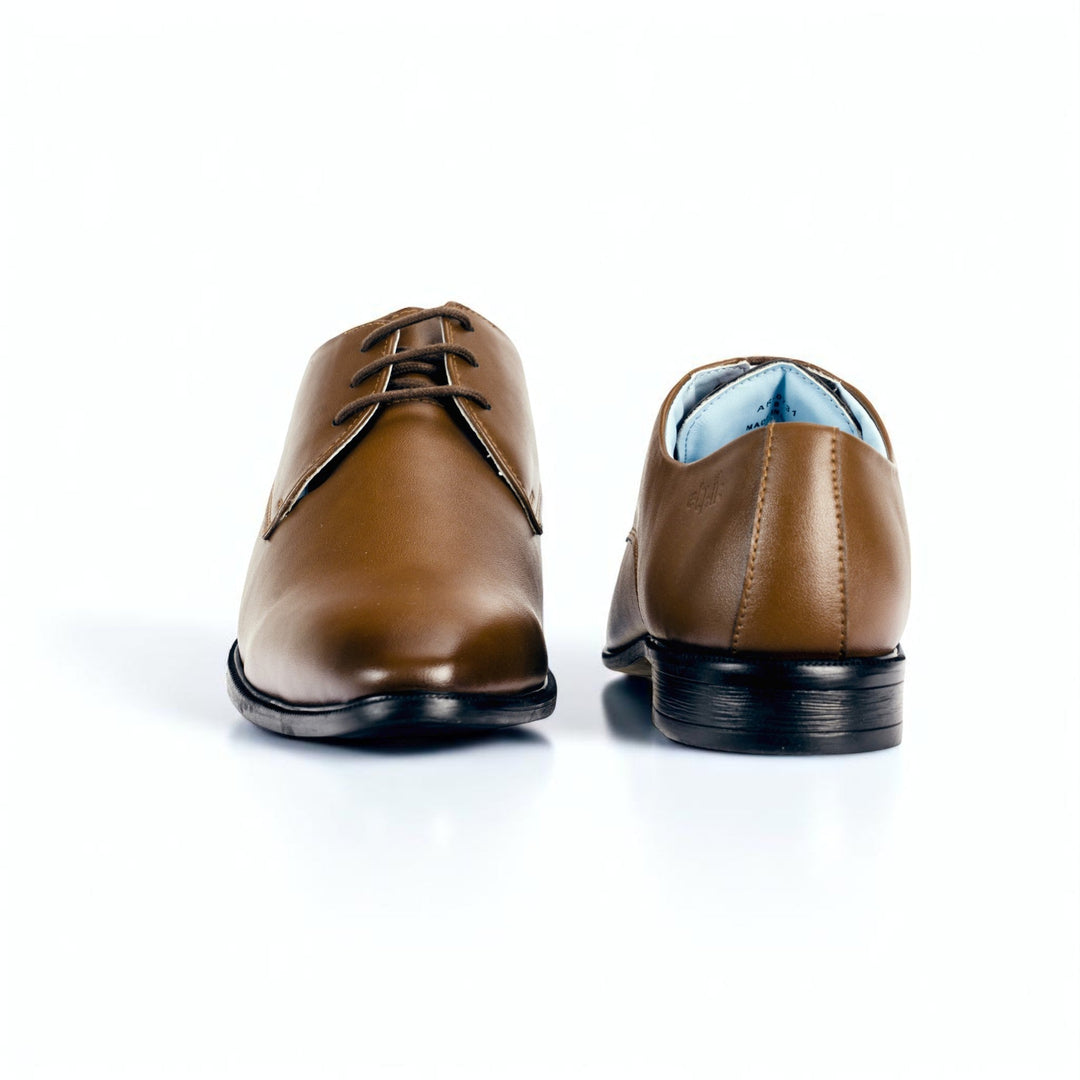 Ethik Captain Tan Derby | Men’s Formal Office Wear Shoes | Semi - Gloss Finish - Suspire