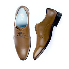 Ethik Captain Tan Derby | Men’s Formal Office Wear Shoes | Semi-Gloss Finish