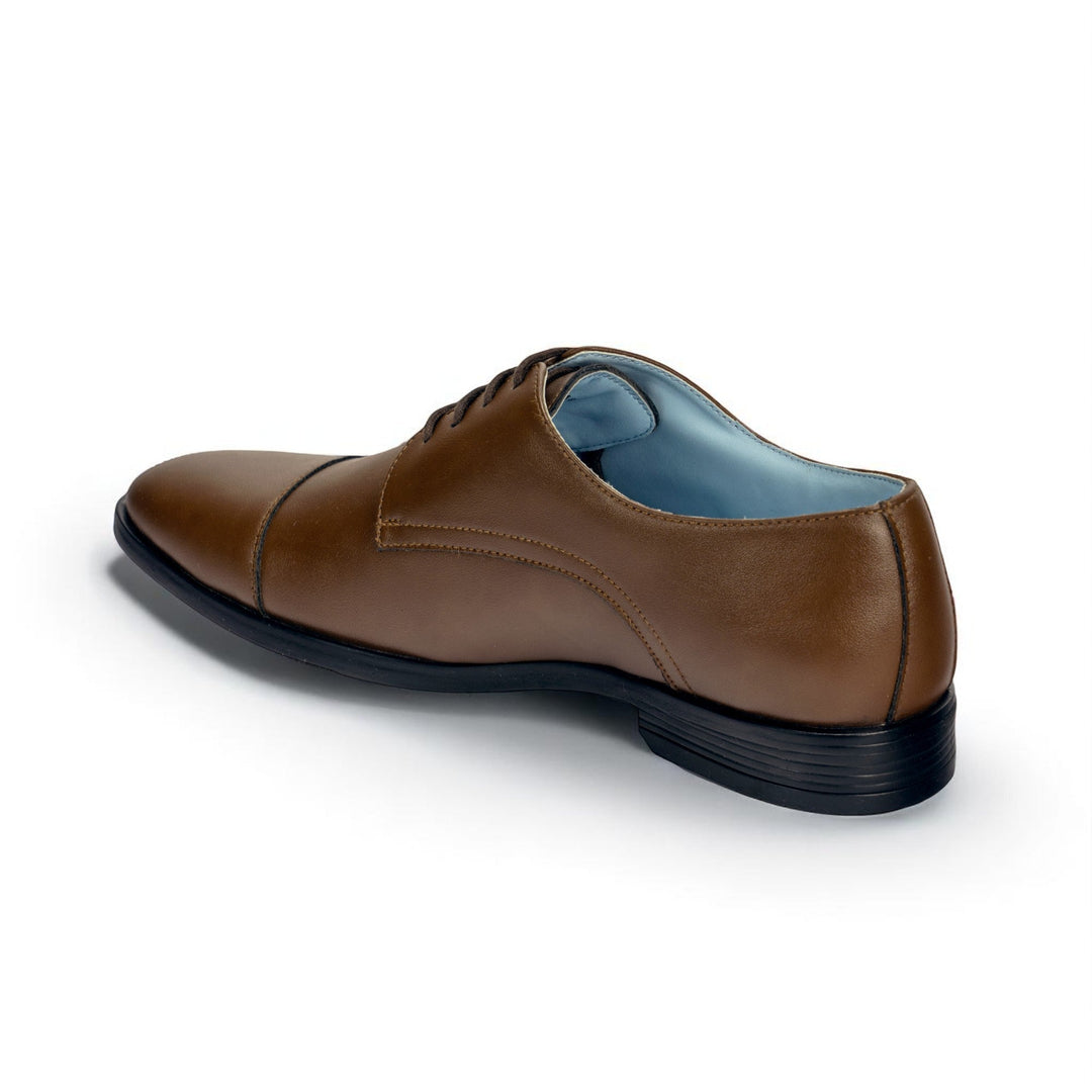 Ethik Classic Toe - Cap Derby in Tan – Vegan Leather Formal Shoes - Suspire