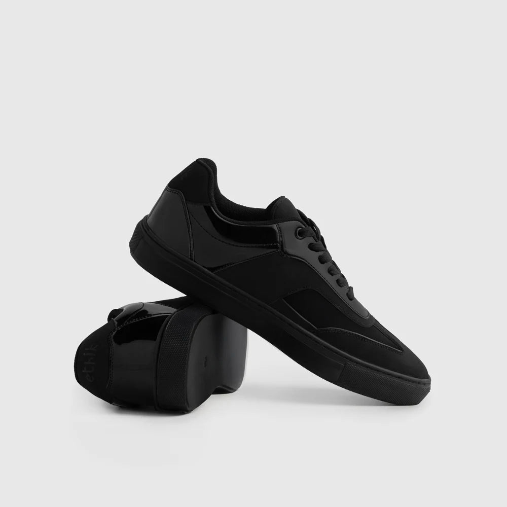 Ethik Glide Patent Black – High - Gloss Street Sneaker with Bold Edge - Suspire