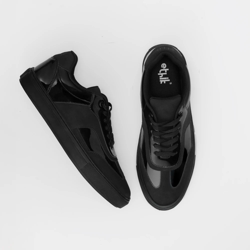 Ethik Glide Patent Black – High - Gloss Street Sneaker with Bold Edge - Suspire