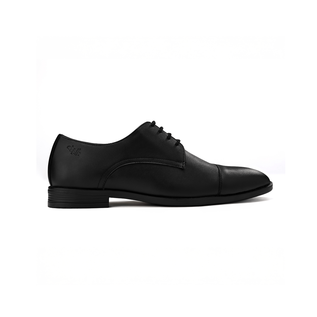 Ethik Heritage Toe - Cap Derby for Men – Polished Black Edition by Ethik - Suspire