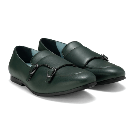 Ethik Men’s Monk Icon Forest Green | Semi - Gloss Double Monk Strap Dress Shoes | Ethical & Durable - Suspire