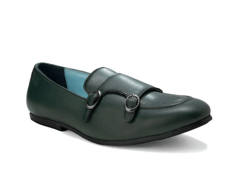 Ethik Men’s Monk Icon Forest Green | Semi-Gloss Double Monk Strap Dress Shoes | Ethical & Durable
