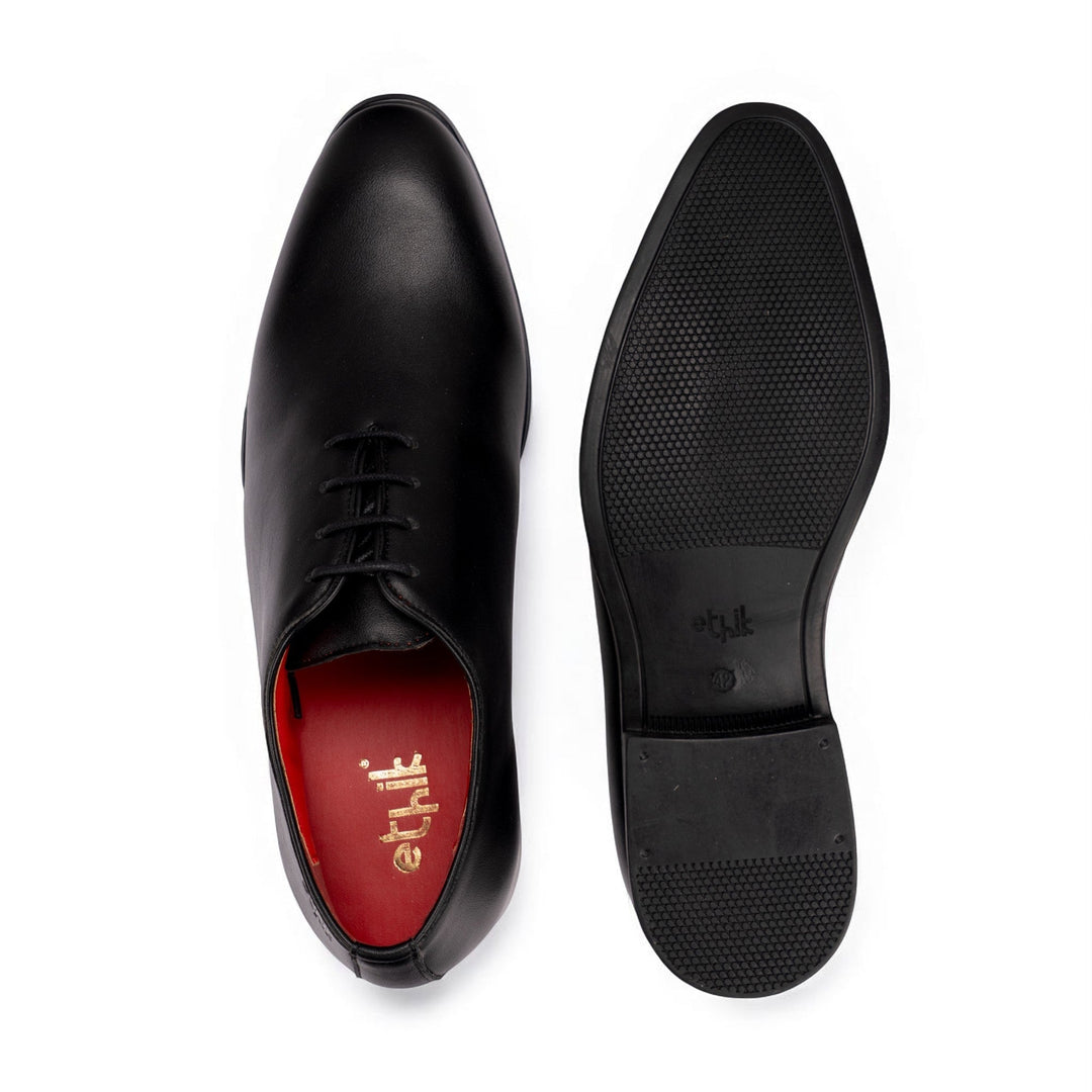 Ethik Mr. Kim Black | Classic Wholecut Oxford | Formal Vegan Leather Footwear - Suspire