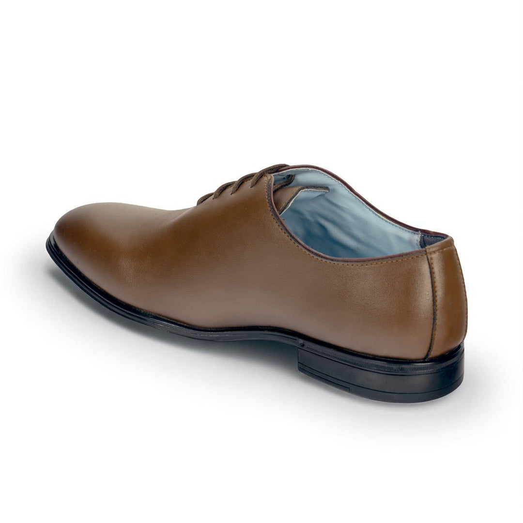 Ethik Mr. Kim Tan Brown | Men’s Vegan Leather Wholecut Oxfords | Work & Wedding Wear - Suspire