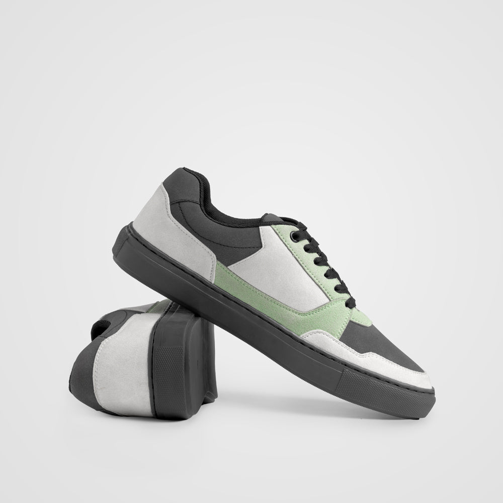 Ethik Pulse Sneakers – Black Grey Mint | Vegan Leather Shoes - Suspire