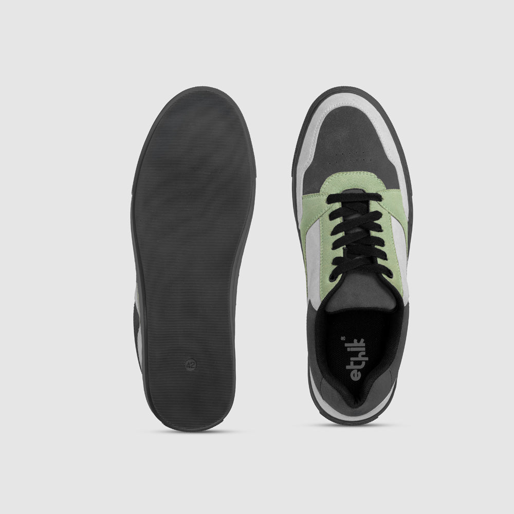 Ethik Pulse Sneakers – Black Grey Mint | Vegan Leather Shoes - Suspire