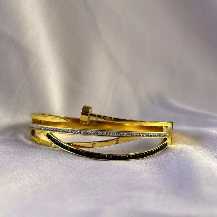 Evil Eye Cubic Zirconia Adjustable Bracelet For Her | 18K Gold Plated | Hypollergenic | Anti Tarnish - Suspire