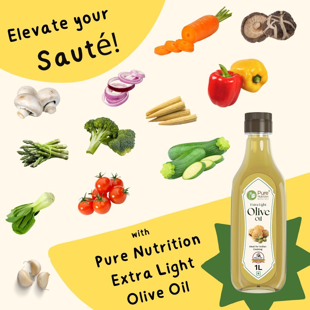 Pure Nutrition Extra Light Olive Oil -  Ideal for Cooking, Salads, Skin & Hair