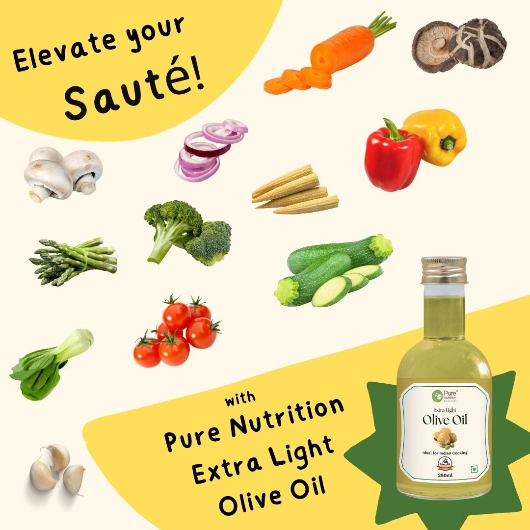 Pure Nutrition Extra Light Olive Oil -  Ideal for Cooking, Salads, Skin & Hair