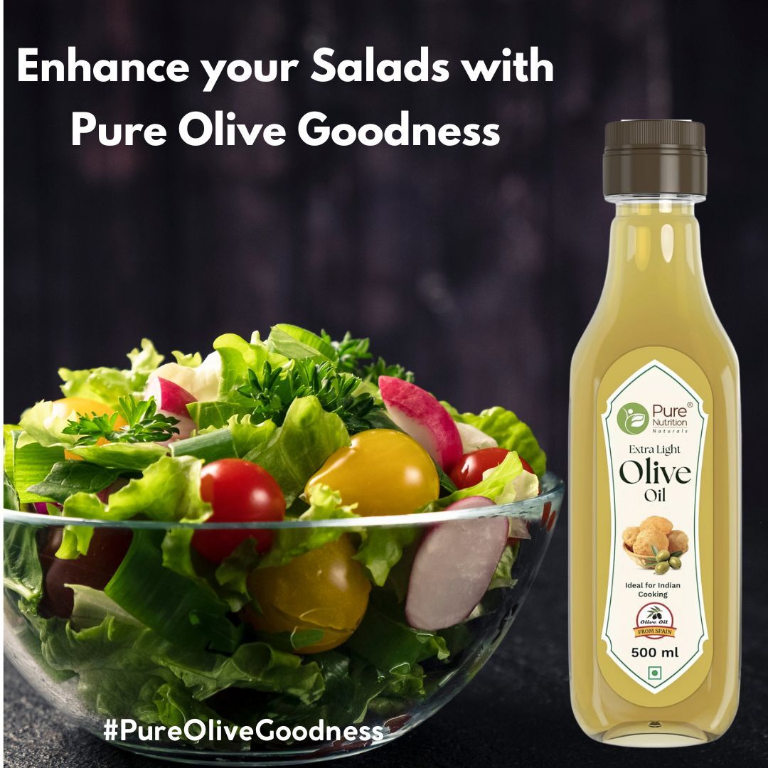 Pure Nutrition Extra Light Olive Oil -  Ideal for Cooking, Salads, Skin & Hair