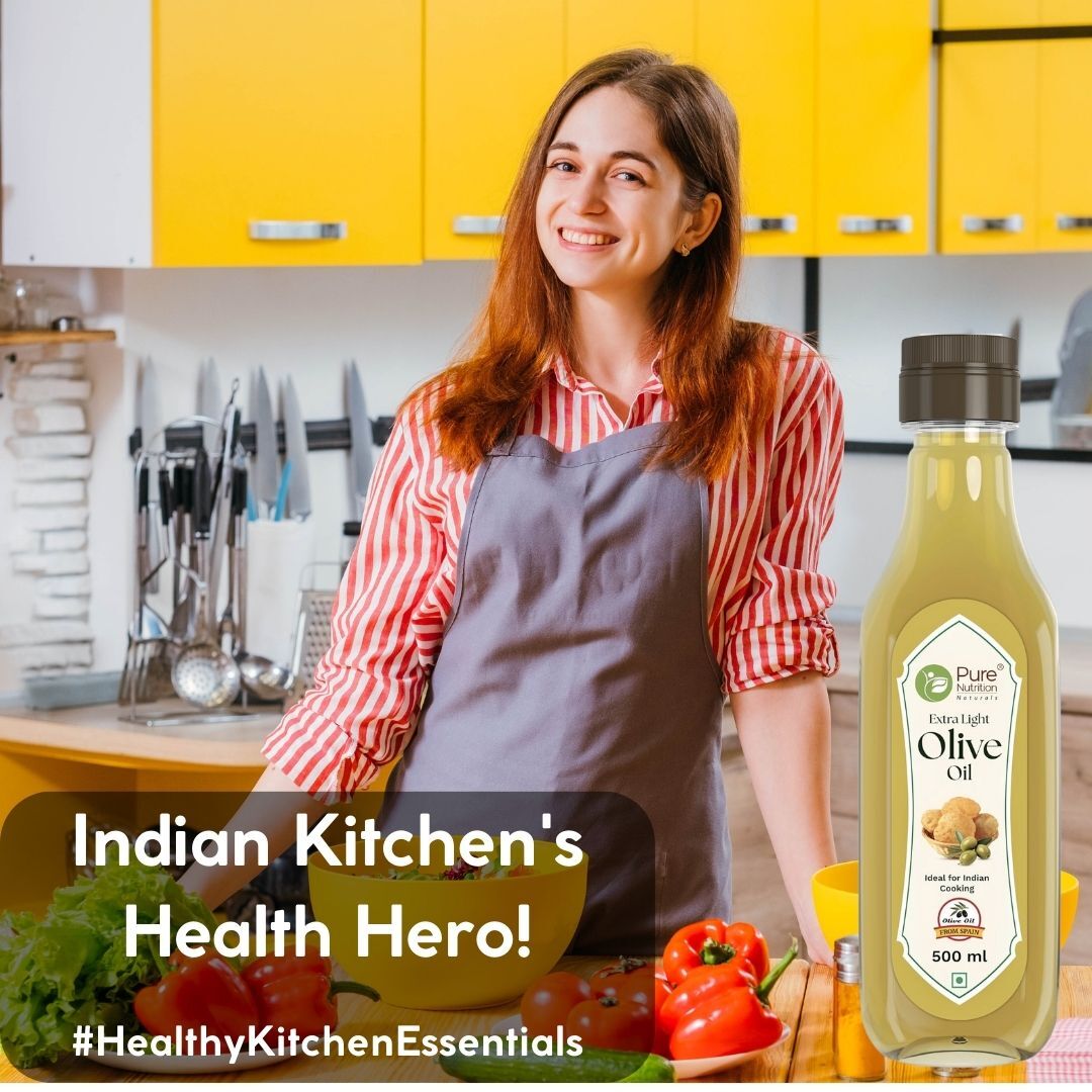 Pure Nutrition Extra Light Olive Oil -  Ideal for Cooking, Salads, Skin & Hair