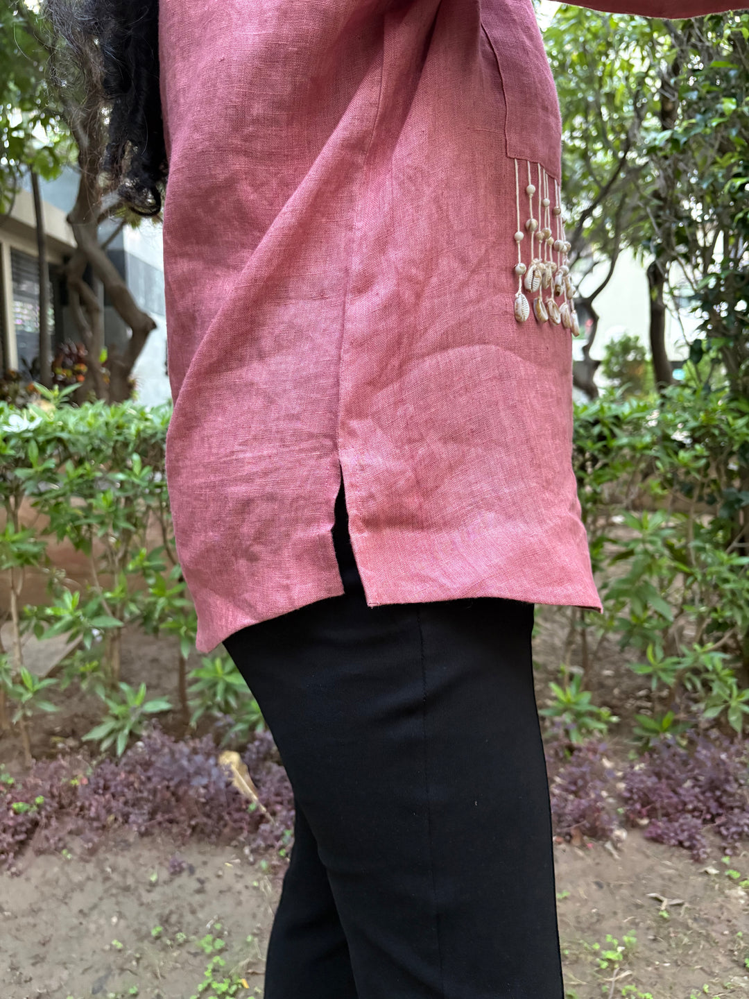 Pink Pearl Linen Shirt
