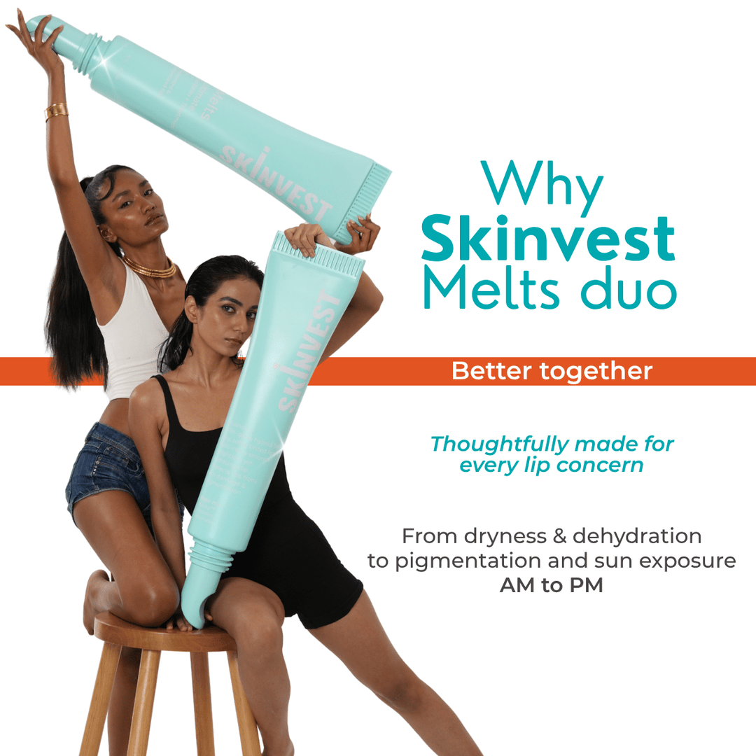 Skinvest Melts Lip Care Duo | Tinted SPF 30 Balm & Overnight Mask | 10ml + 10ml