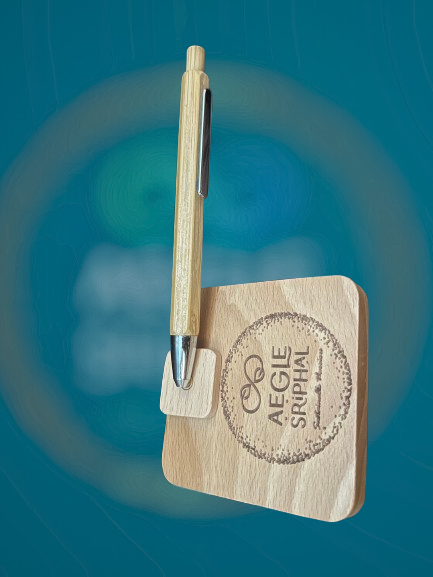 Aegle Sriphal Magnetic revolving bamboo pen stand with bamboo pen