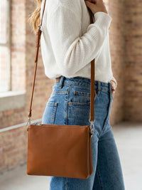 Dual Sling Vegan Leather Crossbody
